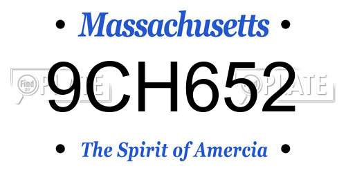 9CH652 Massachusetts License Plate