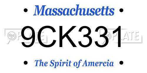 9CK331 Massachusetts License Plate