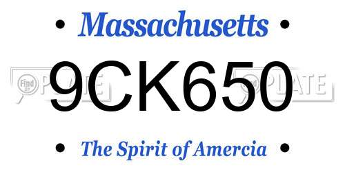 9CK650 Massachusetts License Plate