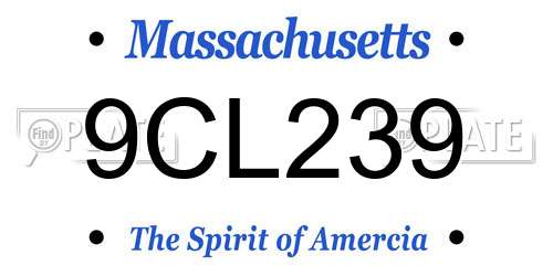 9CL239 Massachusetts License Plate