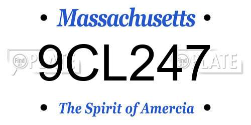 9CL247 Massachusetts License Plate