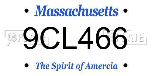 9CL466 Massachusetts License Plate