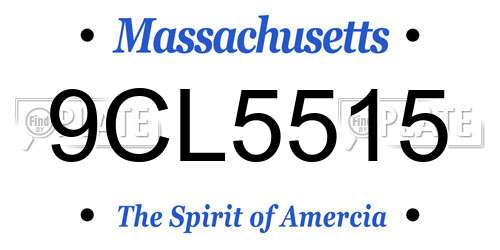 9CL5515 Massachusetts License Plate
