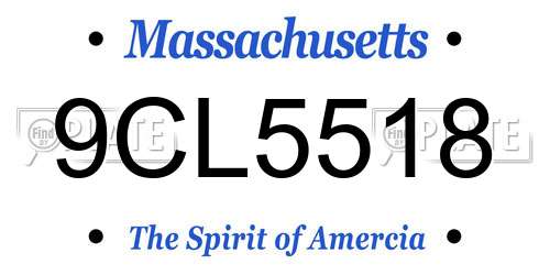 9CL5518 Massachusetts License Plate