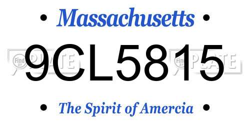 9CL5815 Massachusetts License Plate