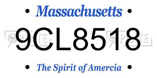 9CL8518 Massachusetts License Plate