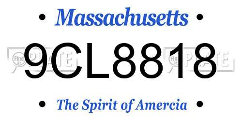 9CL8818 Massachusetts License Plate