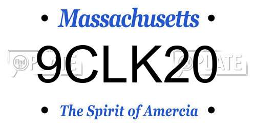 9CLK20 Massachusetts License Plate