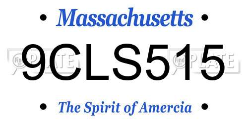 9CLS515 Massachusetts License Plate