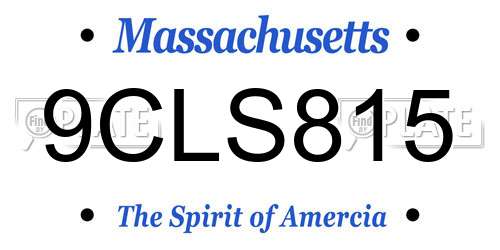 9CLS815 Massachusetts License Plate