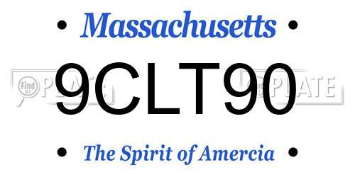 9CLT90 Massachusetts License Plate