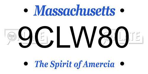 9CLW80 Massachusetts License Plate