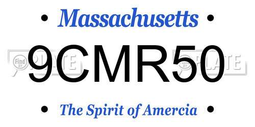 9CMR50 Massachusetts License Plate