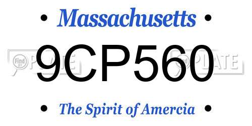 9CP560 Massachusetts License Plate