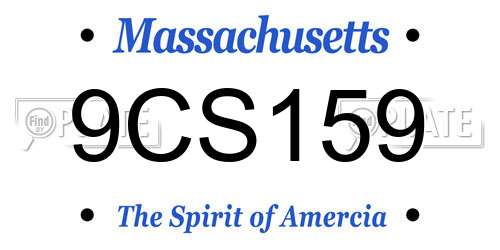 9CS159 Massachusetts License Plate
