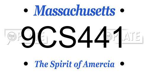 9CS441 Massachusetts License Plate