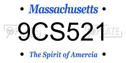 9CS521 Massachusetts License Plate