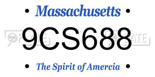 9CS688 Massachusetts License Plate
