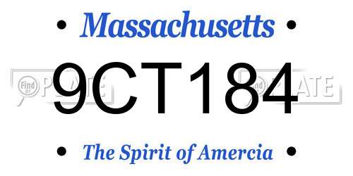 9CT184 Massachusetts License Plate