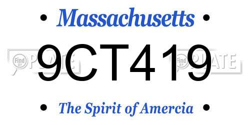 9CT419 Massachusetts License Plate