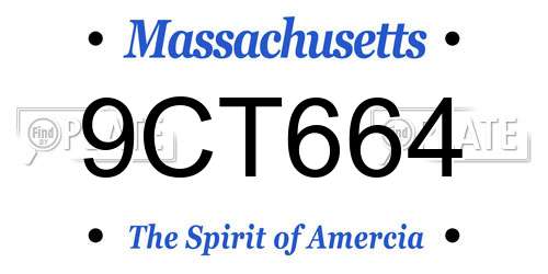 9CT664 Massachusetts License Plate