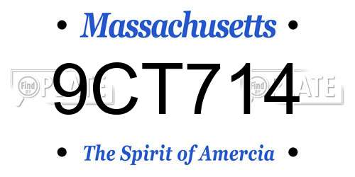 9CT714 Massachusetts License Plate