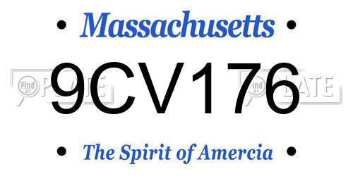 9CV176 Massachusetts License Plate