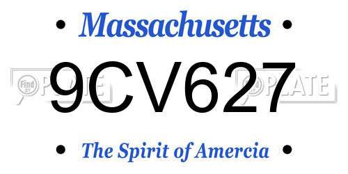 9CV627 Massachusetts License Plate
