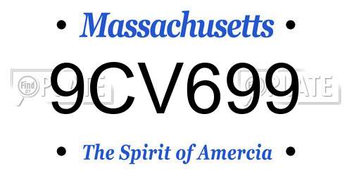 9CV699 Massachusetts License Plate