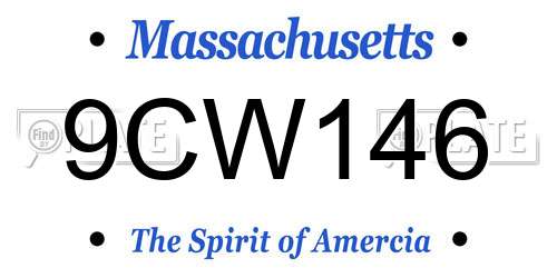 9CW146 Massachusetts License Plate