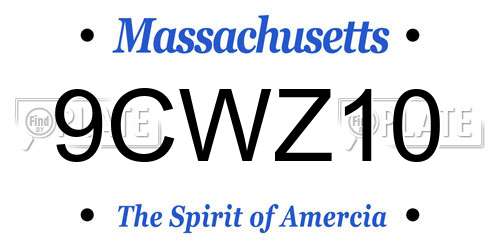 9CWZ10 Massachusetts License Plate