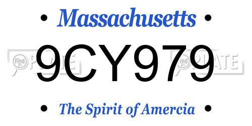 9CY979 Massachusetts License Plate