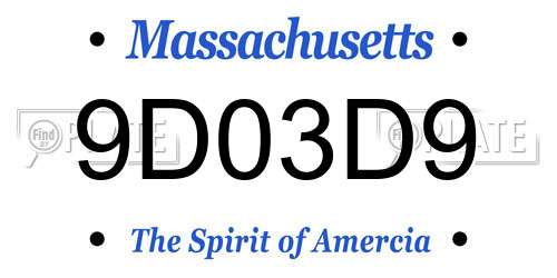 9D03D9 Massachusetts License Plate