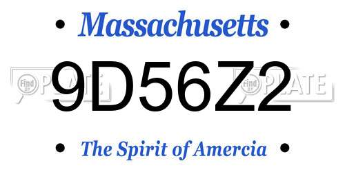 9D56Z2 Massachusetts License Plate