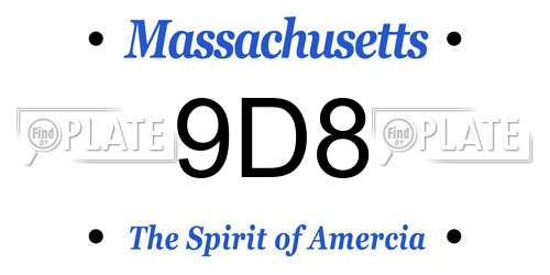 9D8 Massachusetts License Plate