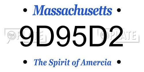 9D95D2 Massachusetts License Plate