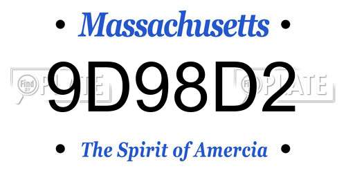 9D98D2 Massachusetts License Plate