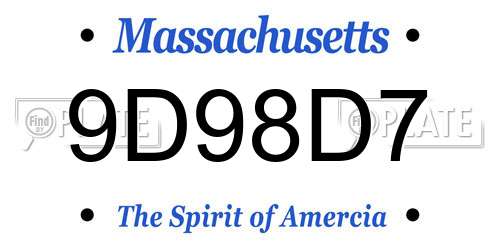 9D98D7 Massachusetts License Plate