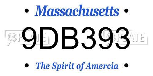 9DB393 Massachusetts License Plate