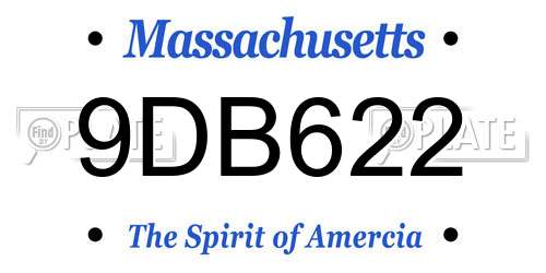 9DB622 Massachusetts License Plate