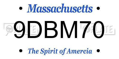 9DBM70 Massachusetts License Plate