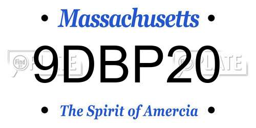 9DBP20 Massachusetts License Plate