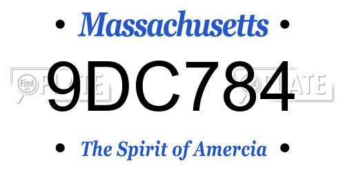 9DC784 Massachusetts License Plate