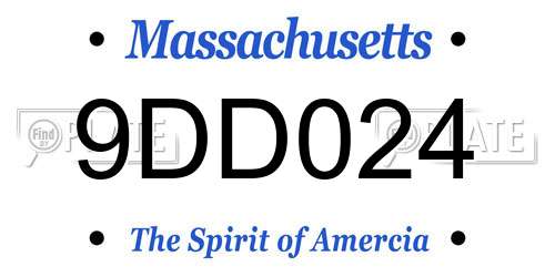 9DD024 Massachusetts License Plate