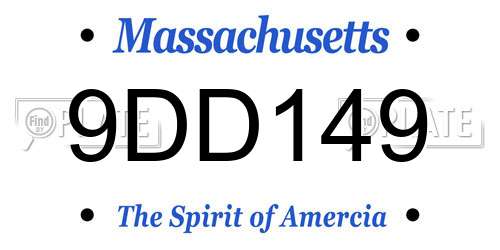 9DD149 Massachusetts License Plate