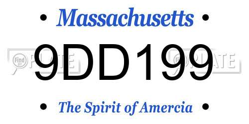 9DD199 Massachusetts License Plate