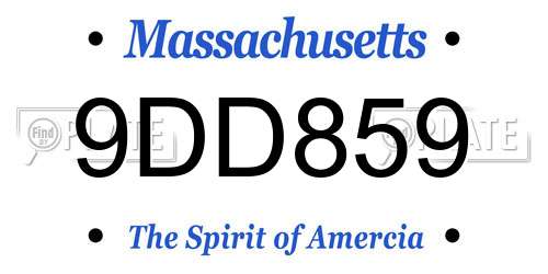 9DD859 Massachusetts License Plate