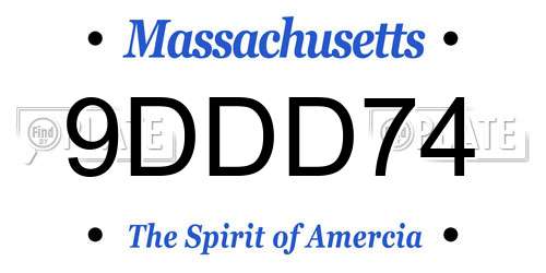 9DDD74 Massachusetts License Plate