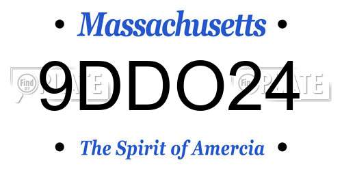 9DDO24 Massachusetts License Plate