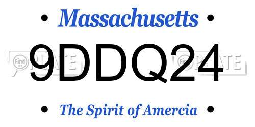 9DDQ24 Massachusetts License Plate